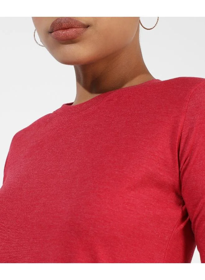Pinacolada  Women's Crimson Red Basic Lounge Top for Women | Best Price UAE